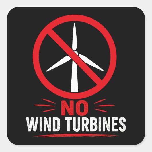 Sticker Carré Pas d'éoliennes protestation rurale (Devant)