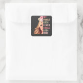 Sticker Carré Pas fragile comme une fleur fragile comme une bomb (Sac)