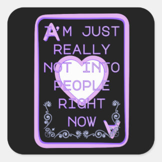 Sticker Carré Pas vraiment dans les gens en ce moment As de cœur