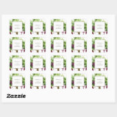 Sticker Carré Paso Robles Vignoble Vignoble Enveloppe Mariage Se (Feuille)