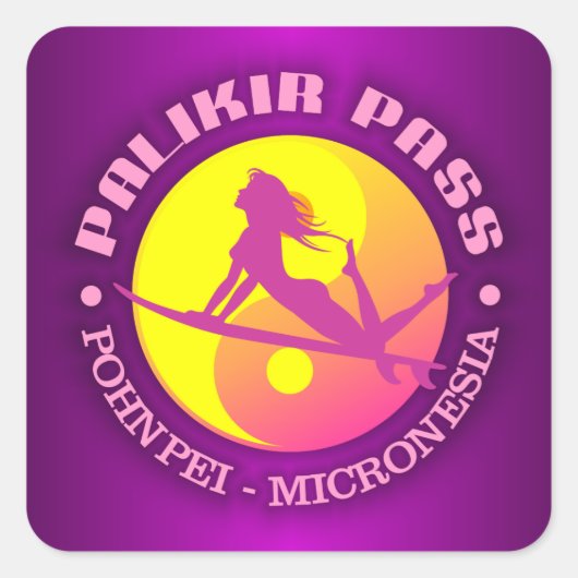 Sticker Carré Passe surf Palikir (Devant)