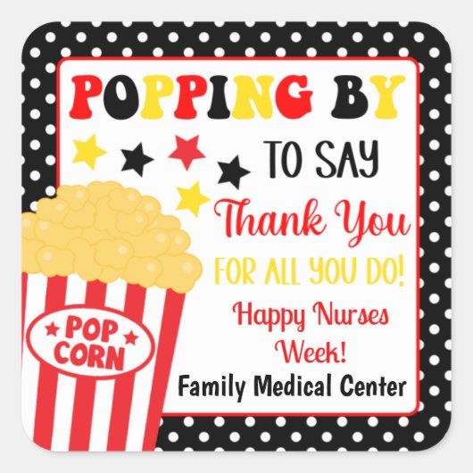 Sticker Carré Passer par pour dire cadeau Merci (Devant)