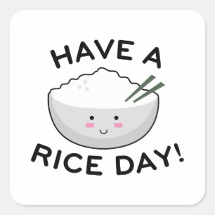 Sticker Carré Passez une journée de riz