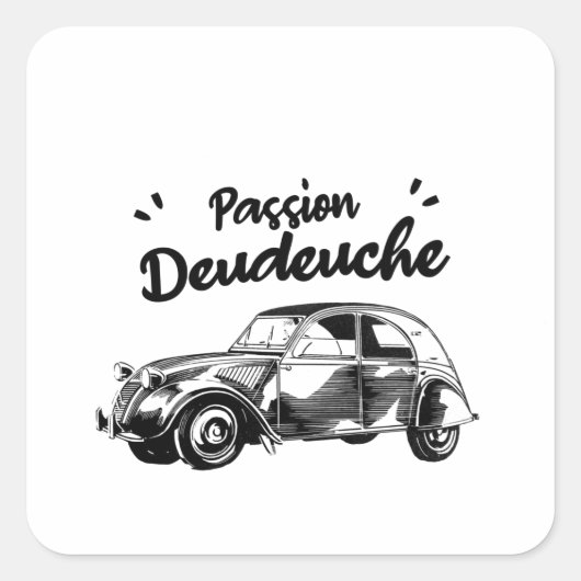 Sticker Carré Passion deudeuche - 2CV (Devant)