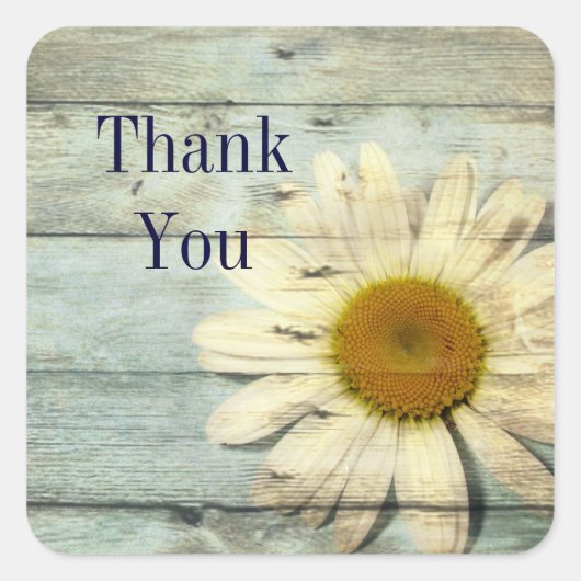 Sticker Carré pastel barncountry daisy wedwedding (Devant)