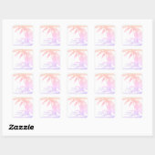 Sticker Carré Pastel Beach Wedding Palm Tree Leaves (Feuille)