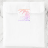 Sticker Carré Pastel Beach Wedding Palm Tree Leaves (Sac)