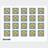 Sticker Carré Pastel Celestial Midnight Gold Moon Enregistrer La (Feuille)