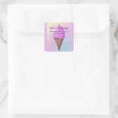 Sticker Carré Pastel Crème glacée Cone goutte (Sac)