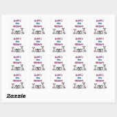 Sticker Carré Pastel Dalmatian Dogs Birthday Party (Feuille)