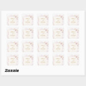 Sticker Carré Pastel doux Océan sous la mer Mariage Faveurs (Feuille)