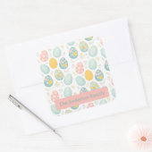 Sticker Carré Pastel Easter Eggs Floral Pattern - Cute Spring (Enveloppe)