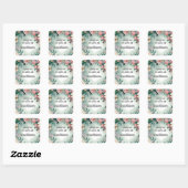 Sticker Carré Pastel Flower Elégance : Sage Green Floral Mariage (Feuille)