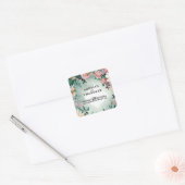 Sticker Carré Pastel Flower Elégance : Sage Green Floral Mariage (Enveloppe)