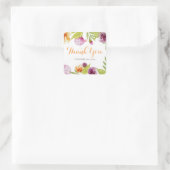 Sticker Carré Pastel Garden Aquarelle Merci Floral (Sac)