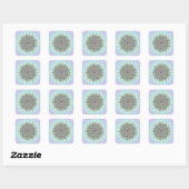 Sticker Carré Pastel Glow Mandala ID359 (Feuille)