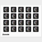 Sticker Carré Pastel Goth Moon Flower Witchy (Feuille)