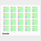 Sticker Carré Pastel Lime Green (Feuille)