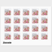 Sticker Carré Pastel Pink Flowers Bible Verse (Feuille)