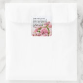 Sticker Carré Pastel Pink Flowers Bible Verse (Sac)