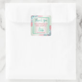 Sticker Carré Pastel Pink Mint Blue Merci Business Logo (Sac)