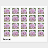 Sticker Carré Pastel Pink Peony et Miel Bee (Feuille)