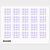 Sticker Carré Pastel Purple En vichy Motif (Feuille)