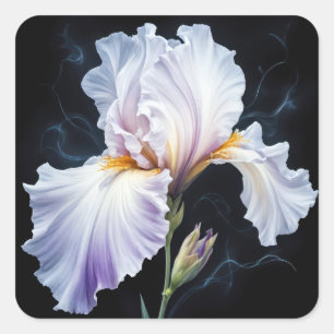 Sticker Carré Pastel Purple Iris Blossom