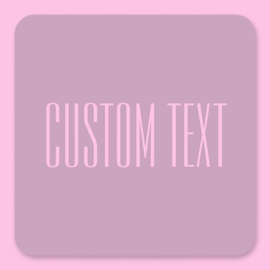 Sticker Carré Pastel Purple & Pink clair | Texte modifiable mode