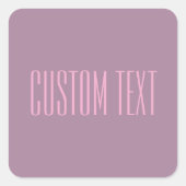 Sticker Carré Pastel Purple & Pink clair | Texte modifiable mode (Devant)