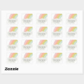 Sticker Carré Pastel Rainbow Cloud Anniversaire de enfant Party (Feuille)