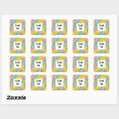 Sticker Carré Pastel Rainbow Spiral Candy Merci photo (Feuille)