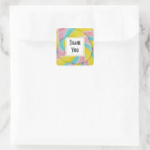 Sticker Carré Pastel Rainbow Spiral Candy Merci photo (Sac)