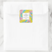 Sticker Carré Pastel Rainbow Spiral Candy Photo Cuisine (Sac)