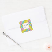 Sticker Carré Pastel Rainbow Spiral Candy Photo Cuisine (Enveloppe)