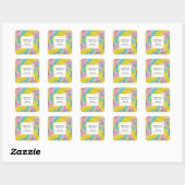 Sticker Carré Pastel Rainbow Spiral Merci de bonbon (Feuille)