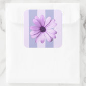 Sticker Carré Pastel rayures motif avec marguerites (Sac)