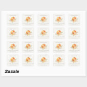 Sticker Carré Pastel Soft Floral Citrouille Thanksgiving Adresse (Feuille)