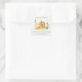 Sticker Carré Pastel Soft Floral Citrouille Thanksgiving Adresse (Sac)