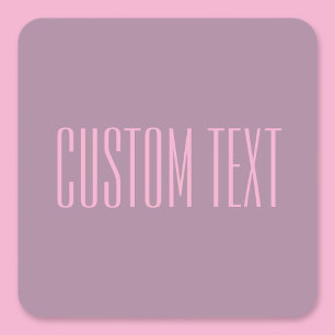 Sticker Carré Pastel Violet & Rose Clair Texte Moderne Éditabl