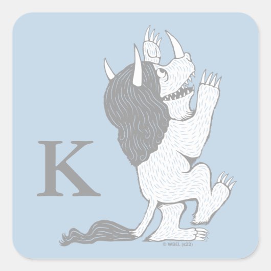 Sticker Carré Pastel Wild Thing | Ajouter votre initiale (Devant)