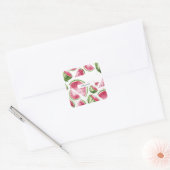 Sticker Carré Pastèque à l'aquarelle adorable (Enveloppe)