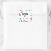 Sticker Carré Pastèque de l'arbre d'été de la Réunion familiale (Sac)