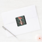 Sticker Carré pastèque, fleurs et palestine Texte Répéter (Enveloppe)