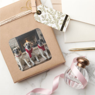 Sticker Carré Pasteur anatolien près de la cheminée Noël