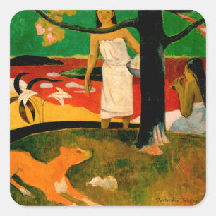 Sticker Carré ‪ Pastorales Tahitiennes ‬ par Paul Gauguin Carré 