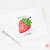 Sticker Carré Patch fraise (Enveloppe)