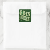 Sticker Carré Patchine ? texte & camo vert (Sac)