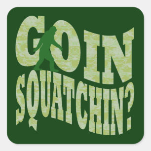 Sticker Carré Patchine ? texte & camo vert
