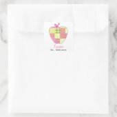 Sticker Carré Patchwork Inspiré Plaid Apple Enseignant (Sac)